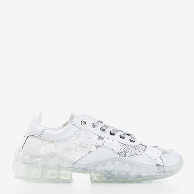 Weiße Damen-Sportschuhe mit Pailletten Polja - Footwear