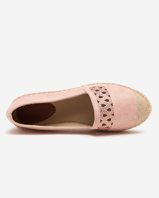OUTLET Rosa Damen-Espadrilles zum Hineinschlüpfen mit Zirkonia Wexy - Schuhe