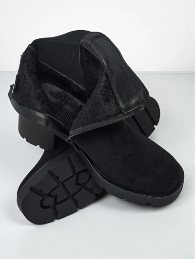 Damen Stiefeletten Solenya aus Wildlederimitat mit Blockabsatz
