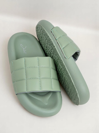 Royalfashion Damen Pantoletten mit flacher Sohle Quilt Walk