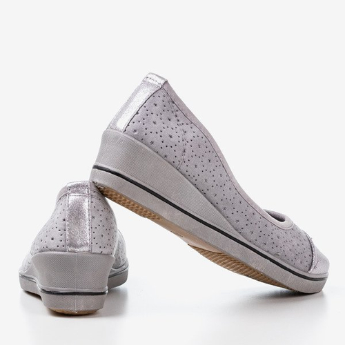 Сіра балерина на низькому клині Irtriva - Взуття 1