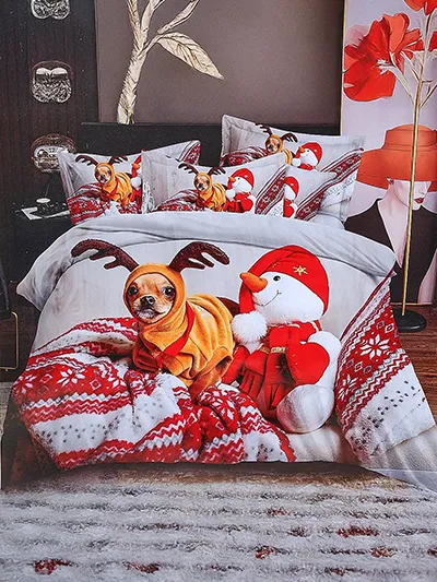 Royalfashion Weihnachtsbettwäsche Set 160x200 komplett 3-Teilig