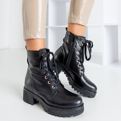 Schwarze Öko-Lederarbeiterinnen Minna - Footwear