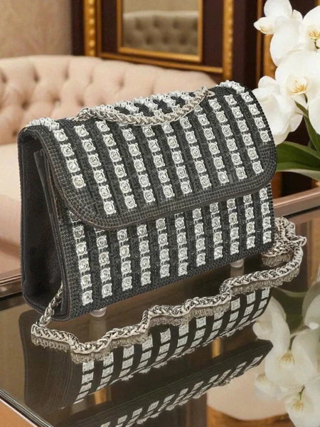 Royalfashion Damen Clutch Handtasche mit Zirkonia Elira Dusk