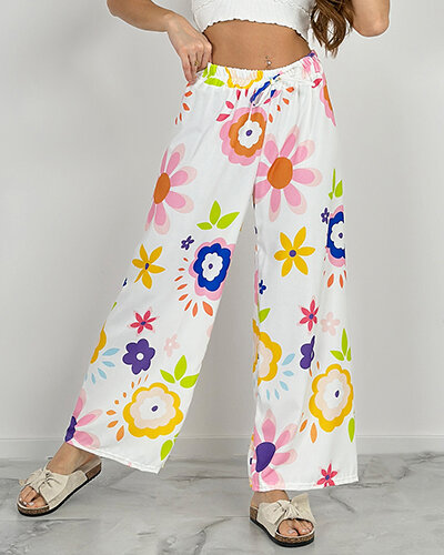 Royalfashion Weite Stoffhose mit Blumenmuster
