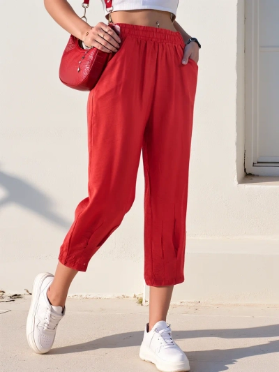 Royalfashion Прямі жіночі штани з тканини 7/8