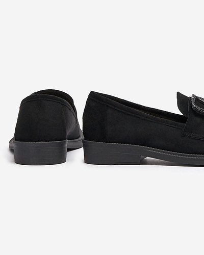 Schwarze Damen Mokassins mit Ornament Fogras- Footwear