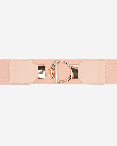 Rosa elastischer Gürtel mit großer goldener Schnalle - Accessoires