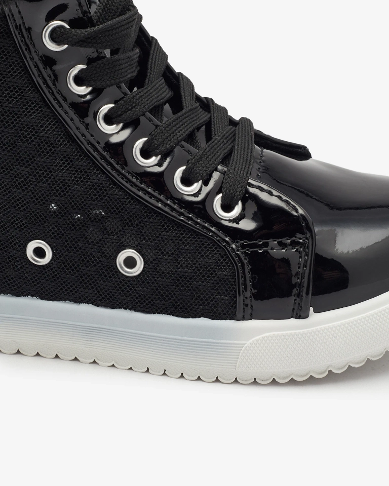 Schwarze High-Top-Sneakers für Mädchen Borris- Footwear