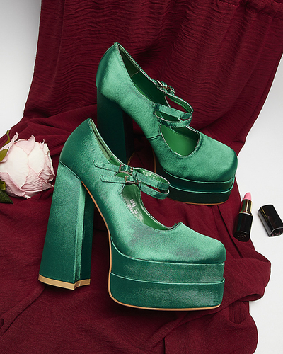 Grüne Damen hohe Stiletto-Pumps Elika - Footwear