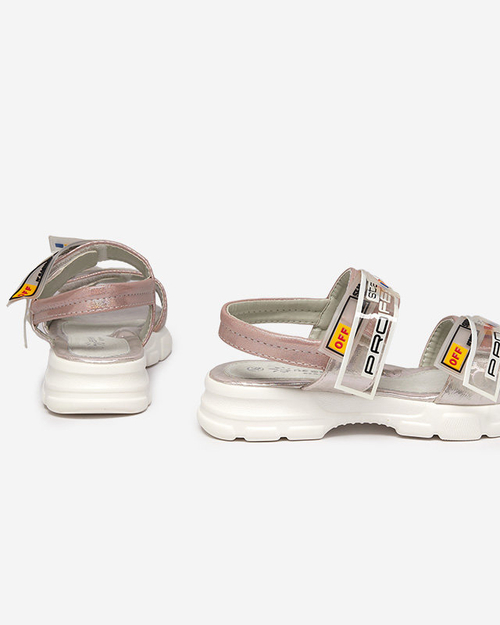 Рожеві дитячі босоніжки на липучках Keris - Footwear