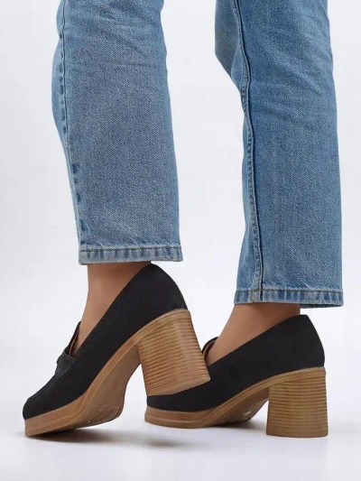 Royalfashion Damen-Loafer mit Blockabsatz Apareus