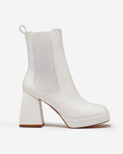 Royalfashion Weiße Damen Farhera Stiletto Stiefel