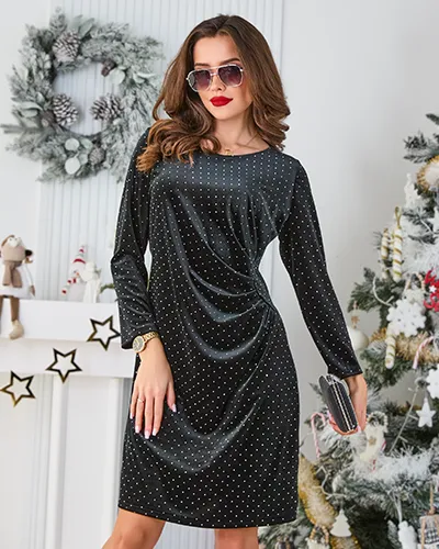 Royalfashion Damenkleid mit Raffungen