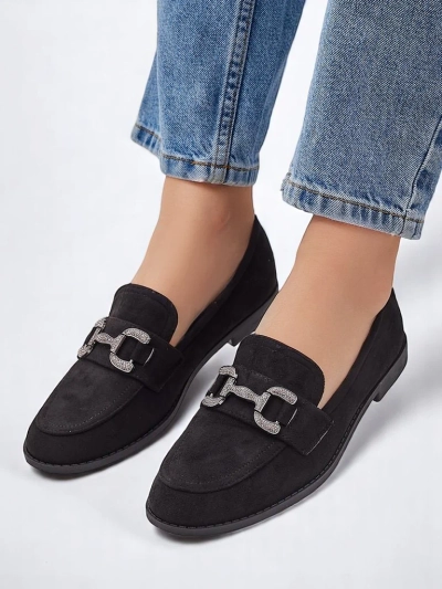 Royalfashion Elegante Damen-L Loafer mit Zirkonia-Dekoration Zante