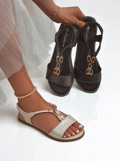 Royalfashion Damen Sandalen mit dekorativen Riemchen Siena Glow