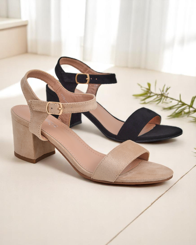 Royalfashion Damen-Öko-Velours-Sandalen Quarter