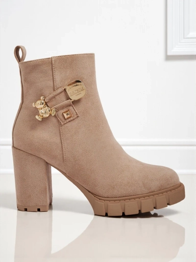Botki Damen Eco-Wildleder auf Absatz Bearr