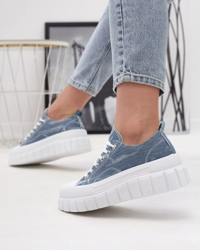 OUTLET Blaue Damen Plateau-Sneakers dexif - Schuhe
