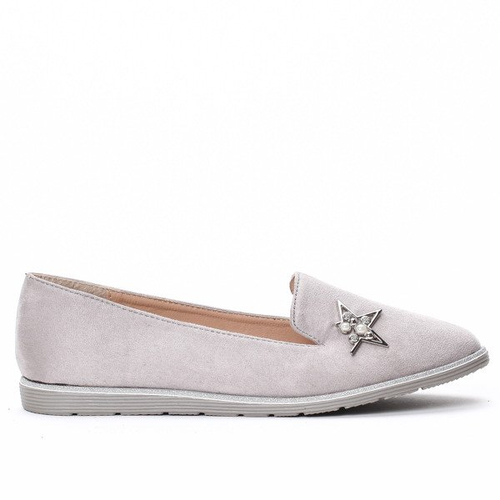Szare, baleriny z gwiazdką - Obuwie