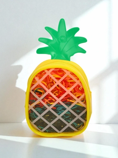 Royalfashion Mehrfarbige Silikon-Haargummis Ananas