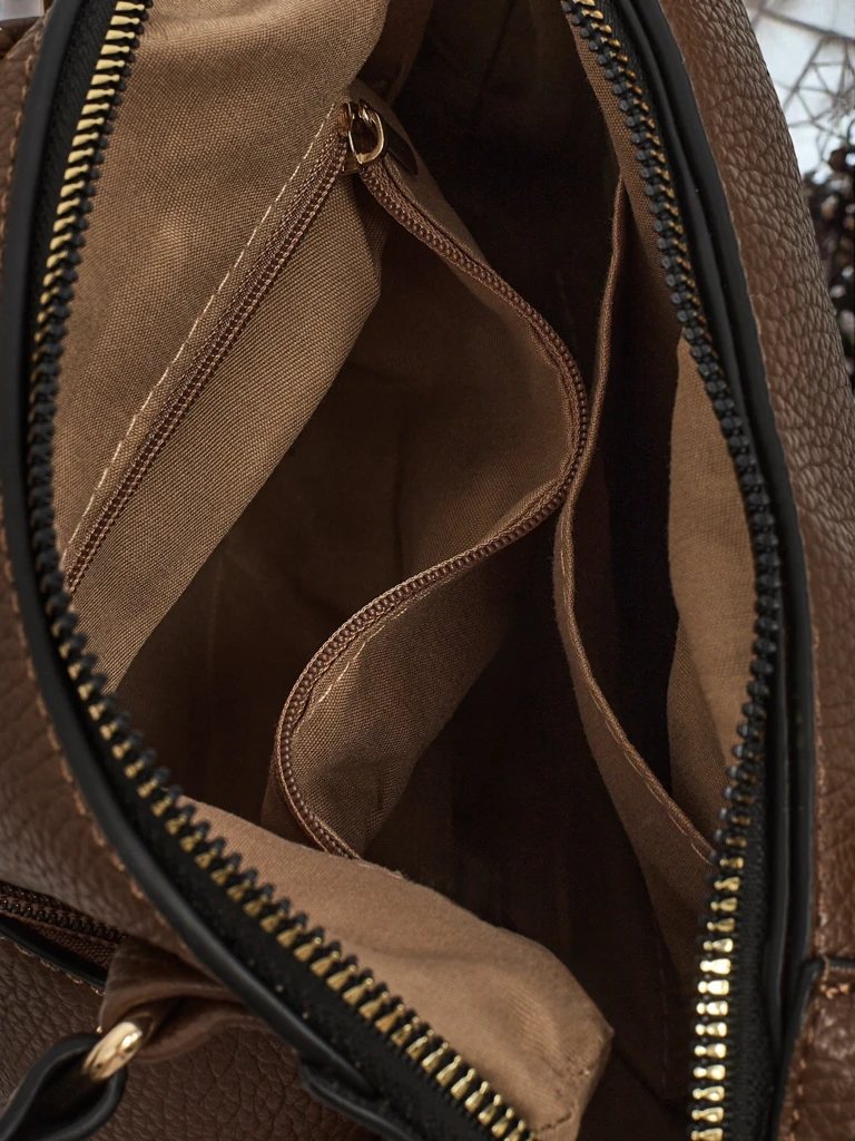 Damenhandtasche Flora Dunkelbraun Leder Elegant