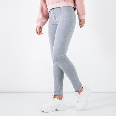 Світло-сірі жіночі легінси PLUS SIZE - Одяг