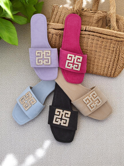 Royalfashion Damenslides mit flacher Sohle Zamila