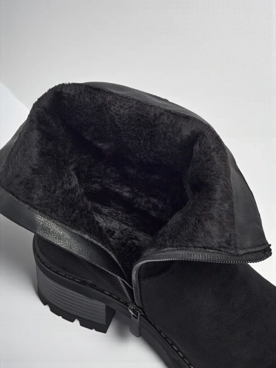 Höhere Damenstiefeletten aus Öko-Wildleder Carmine