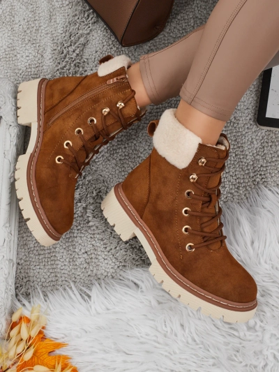 Damen Trapper Stiefeletten mit Fell Tessara