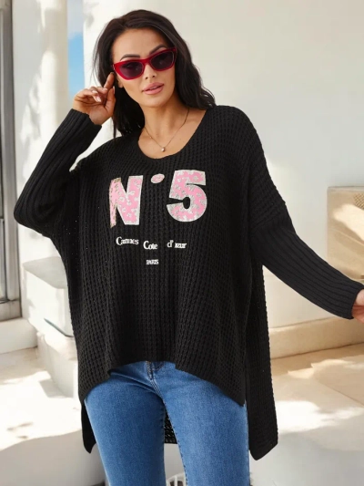 Royalfashion Жіночий акриловий в'язаний светр з принтами