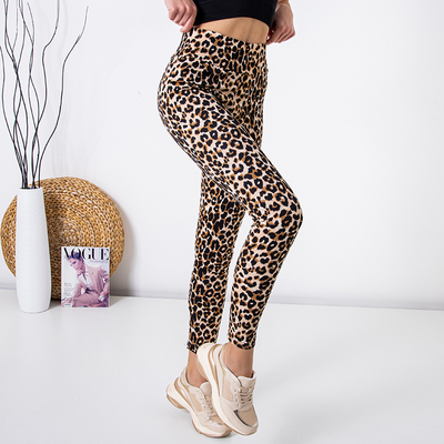 Braune Leopardengamaschen für Damen - Kleidung