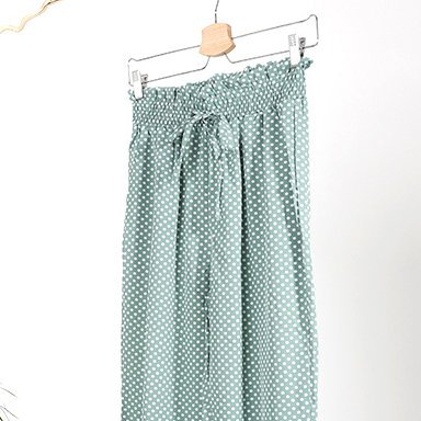Damen-Hose mit grünen Punkten PLUS SIZE - Kleidung