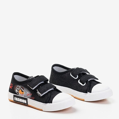 OUTLET Schwarze Klettschuhe für Kinder Jeff - Footwear