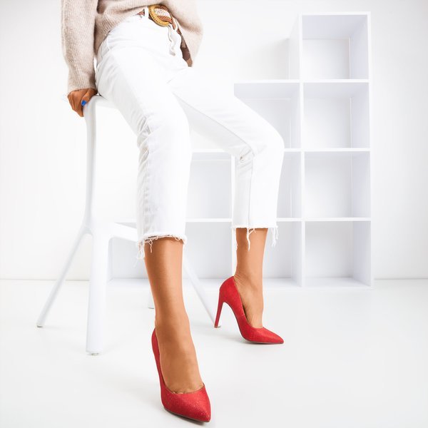 Rote Damenschuhe mit Glitzer Nissa - Schuhe