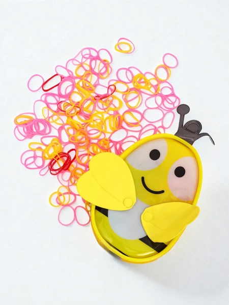 Royalfashion Mehrfarbige Silikon-Haargummis Biene