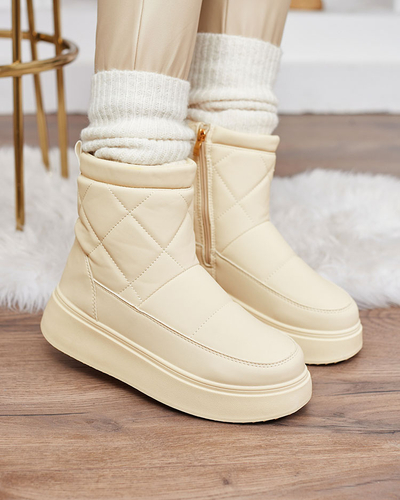 Royalfashion Beige Damenstiefel a'la Schneestiefel Kacecica