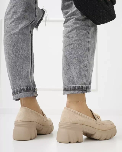 OUTLET Öko-Wildlederschuhe für Damen in Beige Elavis - Schuhe