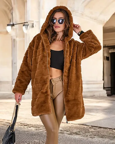 Royalfashion Damen Pelzmantel