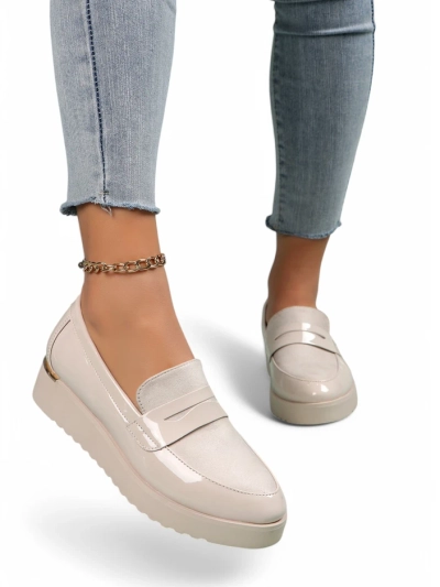 Royalfashion Damen Lackmokassins Afidale