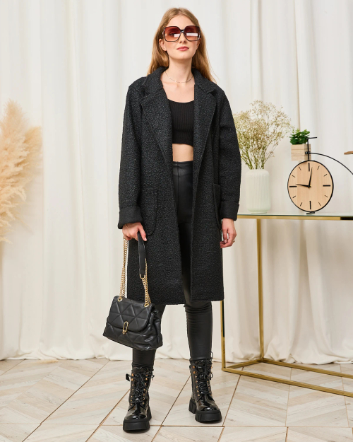 Пальто жіноче Royalfashion Чорна дублянка