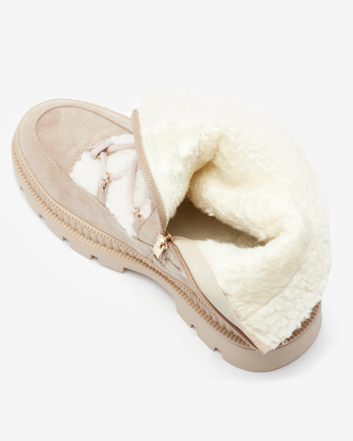 Royalfashion Світло-коричневі жіночі черевики-траппер з овчиною Getatsa