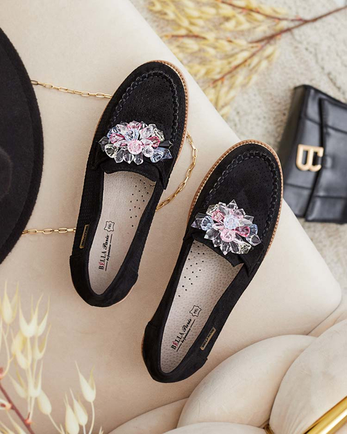 Мокасини Royalfashion з різнокольоровим камінням Restea