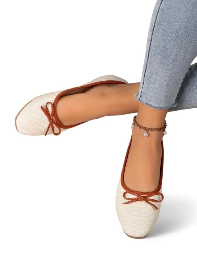 Royalfashion Damen Ballettschuhe mit Glitzer und einer Schleife Aramie