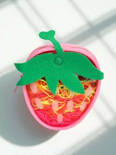 Royalfashion Mehrfarbige Silikon-Haargummis Erdbeere