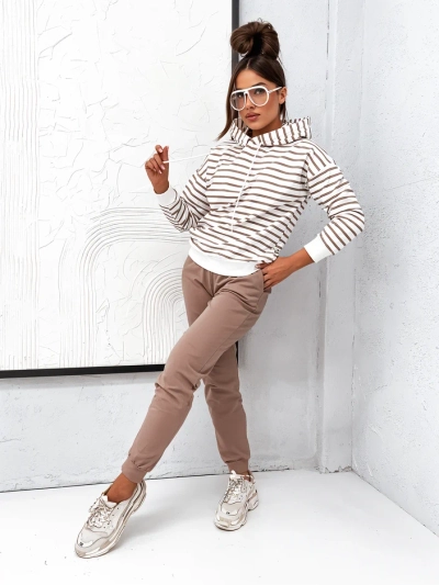 Royalfashion Damen gestreiftes Trainingsanzug-Set