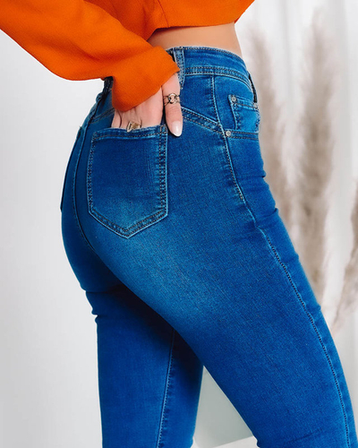 Klassische Röhrenjeans für Damen in Blau- Kleidung