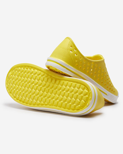 Gelbe durchbrochene Kinder-Sneakers aus Gummi Jiteri - Footwear