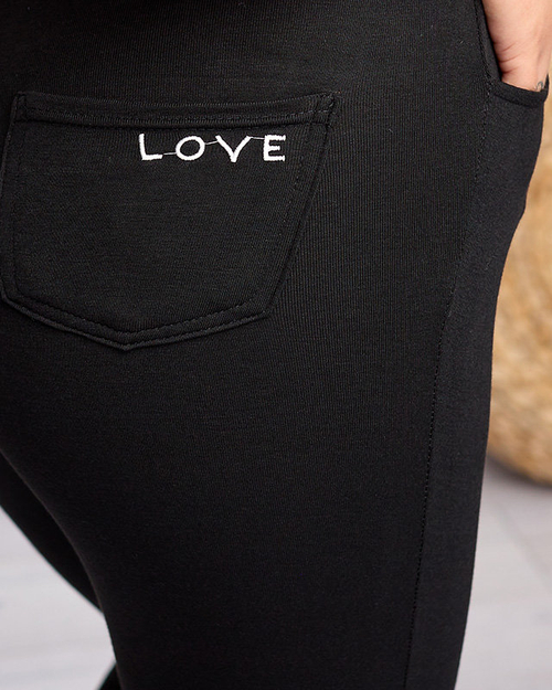 Чорні жіночі легінси з написом