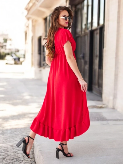 Royalfashion Damen-Midikleid mit asymmetrischem Saum